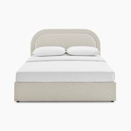 Freja Beige Boucle Fabric Ottoman King Size Bed Frame - thumbnail 3