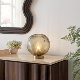 Nadine Small Green Glass Globe Table Lamp - thumbnail 2