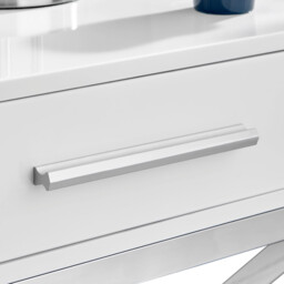 Oxford 1 Drawer White High Gloss Bedside Table - thumbnail 4