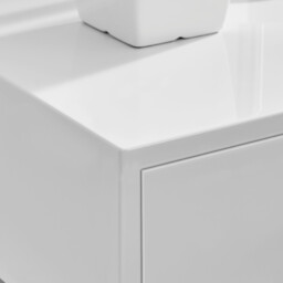 Oxford 1 Drawer White High Gloss Bedside Table - thumbnail 3