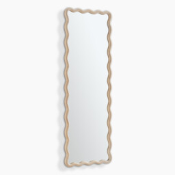 Damaris Wood Full Length 150x50cm Wavy Rectangle Wall Mirror - thumbnail 3