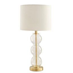 Misha Glass & Brass Bubble Stack Pillar Table Lamp - thumbnail 4