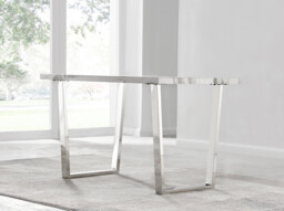 Kylo White Marble Effect Dining Table & 4 Lorenzo Chairs - thumbnail 4