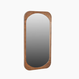 Finley Walnut Wood Medium Rectangle 90x50cm Wall Mirror - thumbnail 2