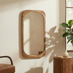 Finley Walnut Wood Medium Rectangle 90x50cm Wall Mirror