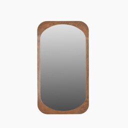 Finley Walnut Wood Medium Rectangle 90x50cm Wall Mirror - thumbnail 3