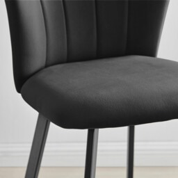 2x Juniper Black Velvet Counter Stools Black Legs - thumbnail 3