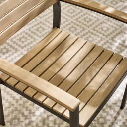 Furniturebox 2x Malva & Black Garden Dining Chairs, Wood in Black/Natural - Size: 57x85.5x56 cm - thumbnail 4