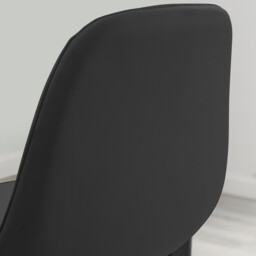 2x Corona Black Faux Leather Counter Stools Black Legs - thumbnail 4
