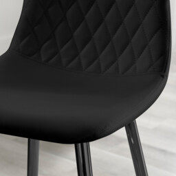 2x Corona Black Faux Leather Counter Stools Black Legs - thumbnail 3