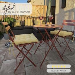 Furniturebox Cabo 2 Seat Garden Bistro Set, Metal in Pink - Size: 42x81x51 cm - thumbnail 7