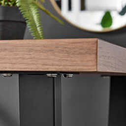 Kylo Brown Wood Effect Dining Table & 4 Calla Black Leg Chairs - thumbnail 3