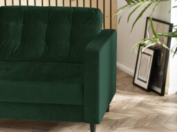 Jolene Emerald Green Velvet 3 Seater Sofa - thumbnail 4