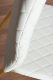 Monza 4 White/Grey Dining Table & 4 Gold Leg Milan Chairs - thumbnail 3