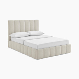 Trifle Beige Boucle Fabric Ottoman King Size Bed Frame - thumbnail 2