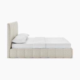 Trifle Beige Boucle Fabric Ottoman King Size Bed Frame - thumbnail 4
