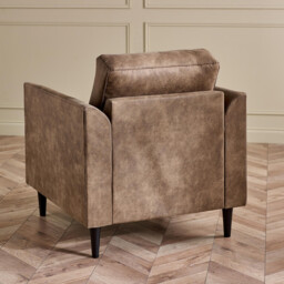 Logan Brown Faux Leather Armchair - thumbnail 3