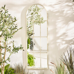 Harris Cream Large Arched Window 120x40cm Garden Mirror - thumbnail 2