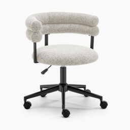 Estelle Grey / Beige Fabric Swivel Office Chair - thumbnail 3