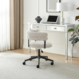 Estelle Grey / Beige Fabric Swivel Office Chair - thumbnail 1