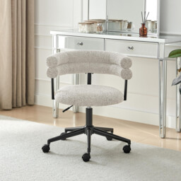 Estelle Grey / Beige Fabric Swivel Office Chair - thumbnail 2