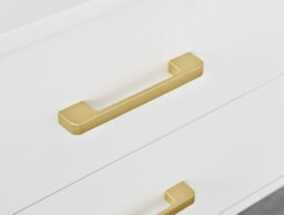 Taylor 2 Drawer White Bedside Table Gold Handles - thumbnail 4