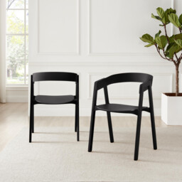 2x Masa Black Solid Wood Dining Chairs - thumbnail 4