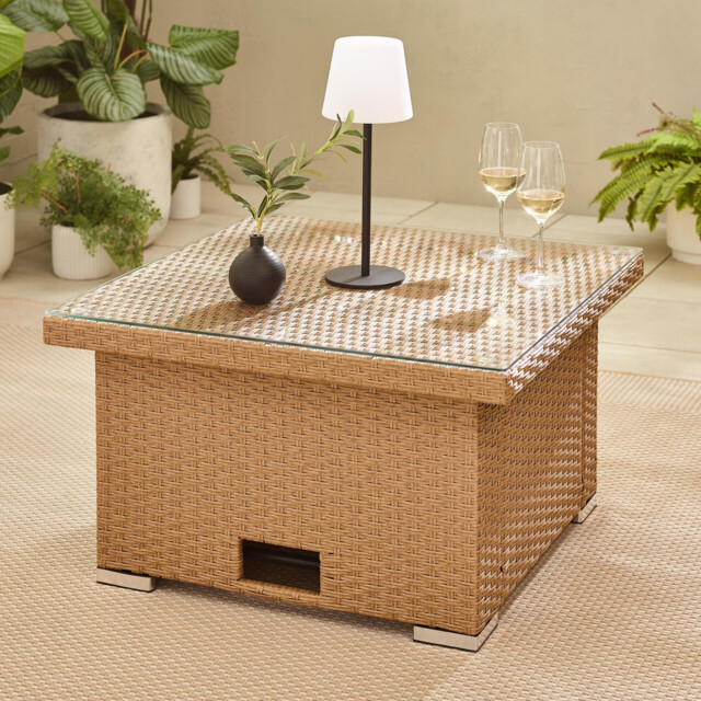 Orlando Beige Rattan Rising Garden Coffee to Dining Table - image 1