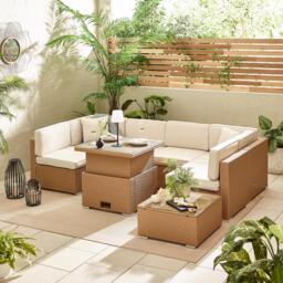 Furniturebox Orlando Rising Garden Coffee to Dining Table, Rattan in Beige - Size: 75x70x75 cm - thumbnail 6