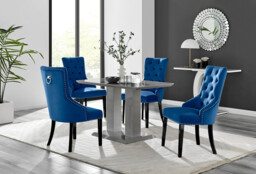 Imperia 4 Grey Dining Table and 4 Belgravia Black Leg Chairs - thumbnail 4