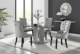 Imperia 4 Grey Dining Table and 4 Belgravia Black Leg Chairs - thumbnail 3