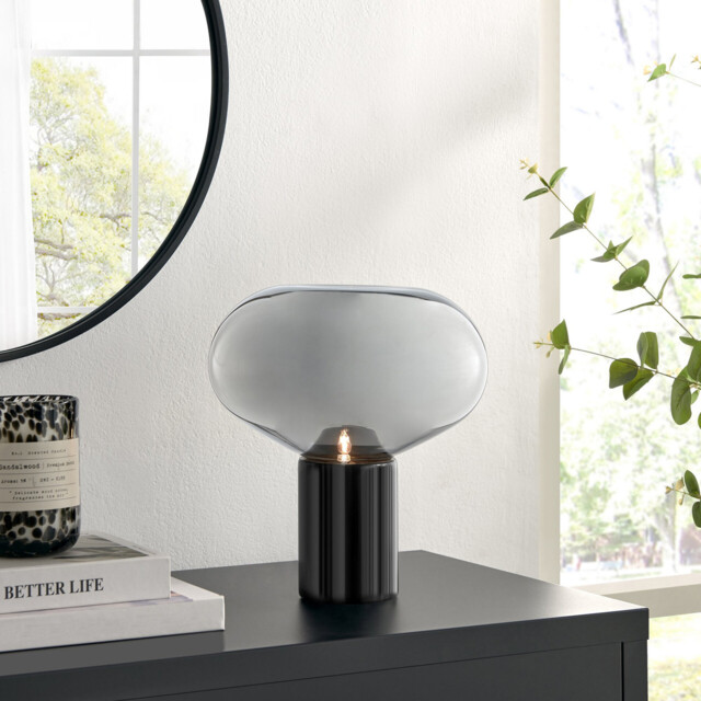 Laura Smoked Glass And Marble Table Lamp - image 1