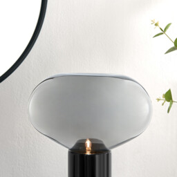 Laura Smoked Glass And Marble Table Lamp - thumbnail 3