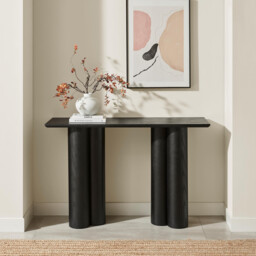 Sutton Black Veneer Wood Console Table - thumbnail 2