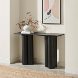 Sutton Black Veneer Wood Console Table - thumbnail 1