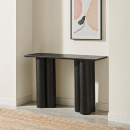 Sutton Black Veneer Wood Console Table - thumbnail 3