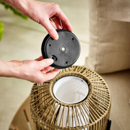 Fiji Rattan Solar Outdoor Lantern - thumbnail 3