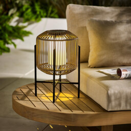 Fiji Rattan Solar Outdoor Lantern - thumbnail 4