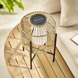 Fiji Rattan Solar Outdoor Lantern - thumbnail 2