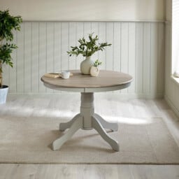 Bude Grey Round Wooden Dining Table & 4 Millford Chairs - thumbnail 2