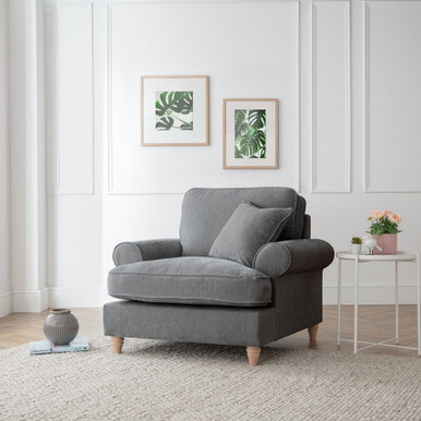 Elsie Luxury Charcoal Grey Velvet Armchair - image 1