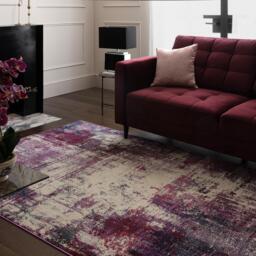 Viva Distressed Magenta & Cream Rug