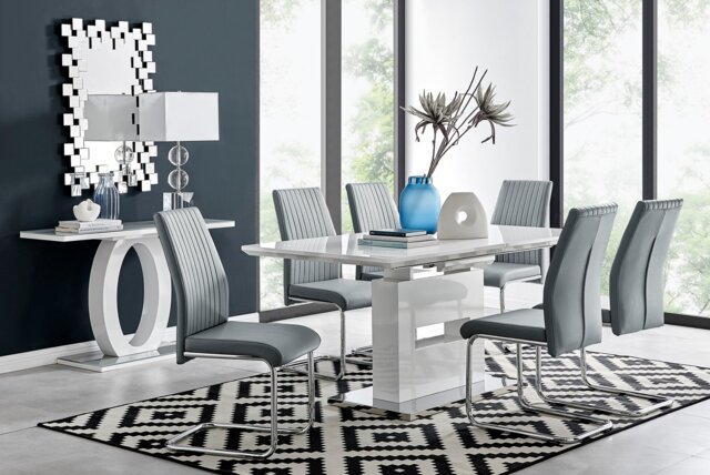 Arezzo Large Extending Dining Table and 6 Lorenzo Chairs - image 1