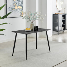 Asti Rectangular Grey Marble Effect Ceramic 4 Seater Dining Table