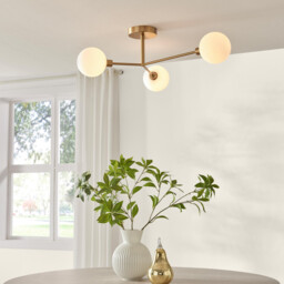 Martha 3 Frosted Glass Globes Ceiling Light - thumbnail 1