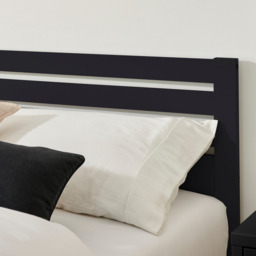 Declan Dark Grey Solid Pine Double Bed Frame - thumbnail 3