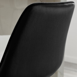 2x Pesaro Black Velvet Counter Stools Black Legs - thumbnail 4