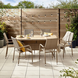 Antigua Beige Rattan 6 Seat Garden Dining Set - thumbnail 2