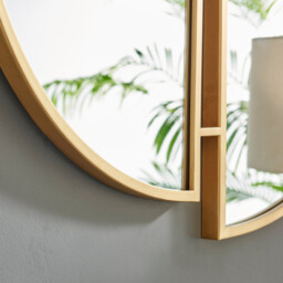Crescent Gold Round Wall Mirror - thumbnail 4