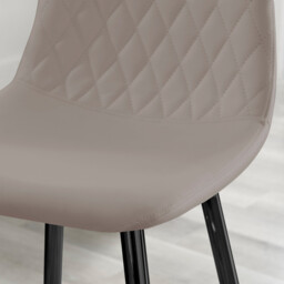 2x Corona Cappuccino Beige Faux Leather Counter Stools Black Legs - thumbnail 3